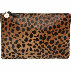 NWT Clare V Flat Calf Hair Clutch